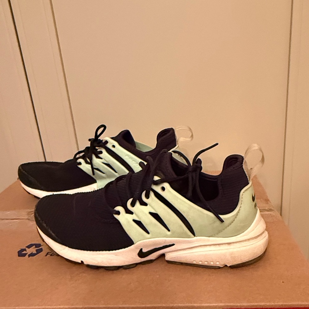 Nike Black and Light Green Athletic Shoes